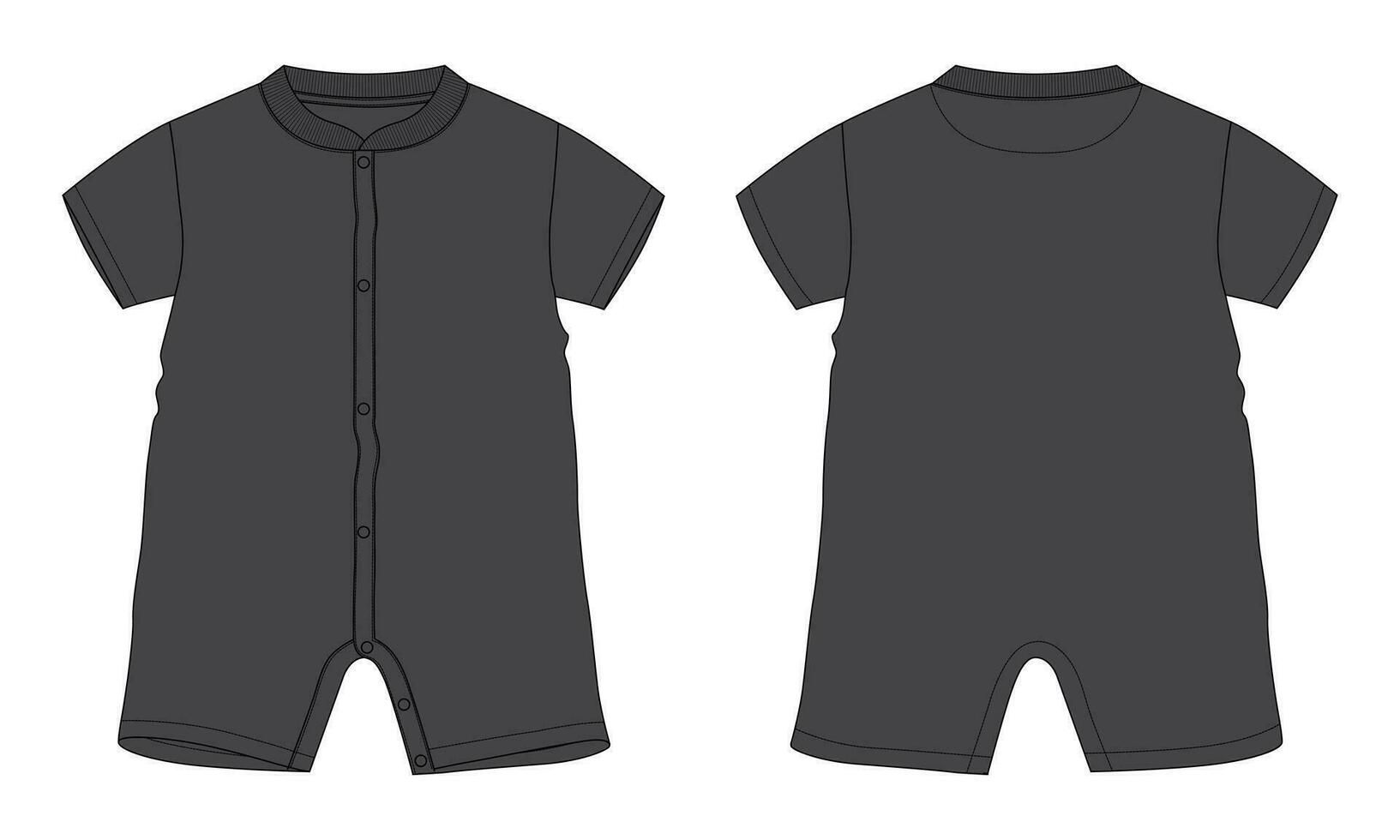 All in one romper jumpsuit vector illustration template for kids