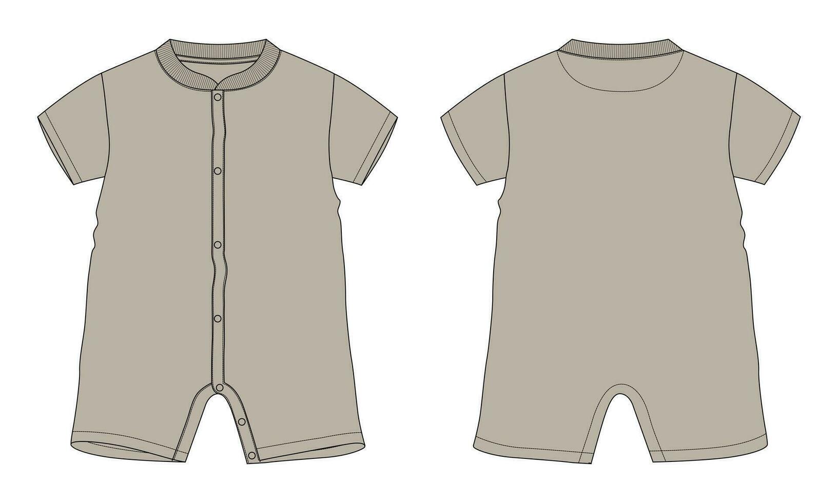 All in one romper jumpsuit vector illustration template for kids