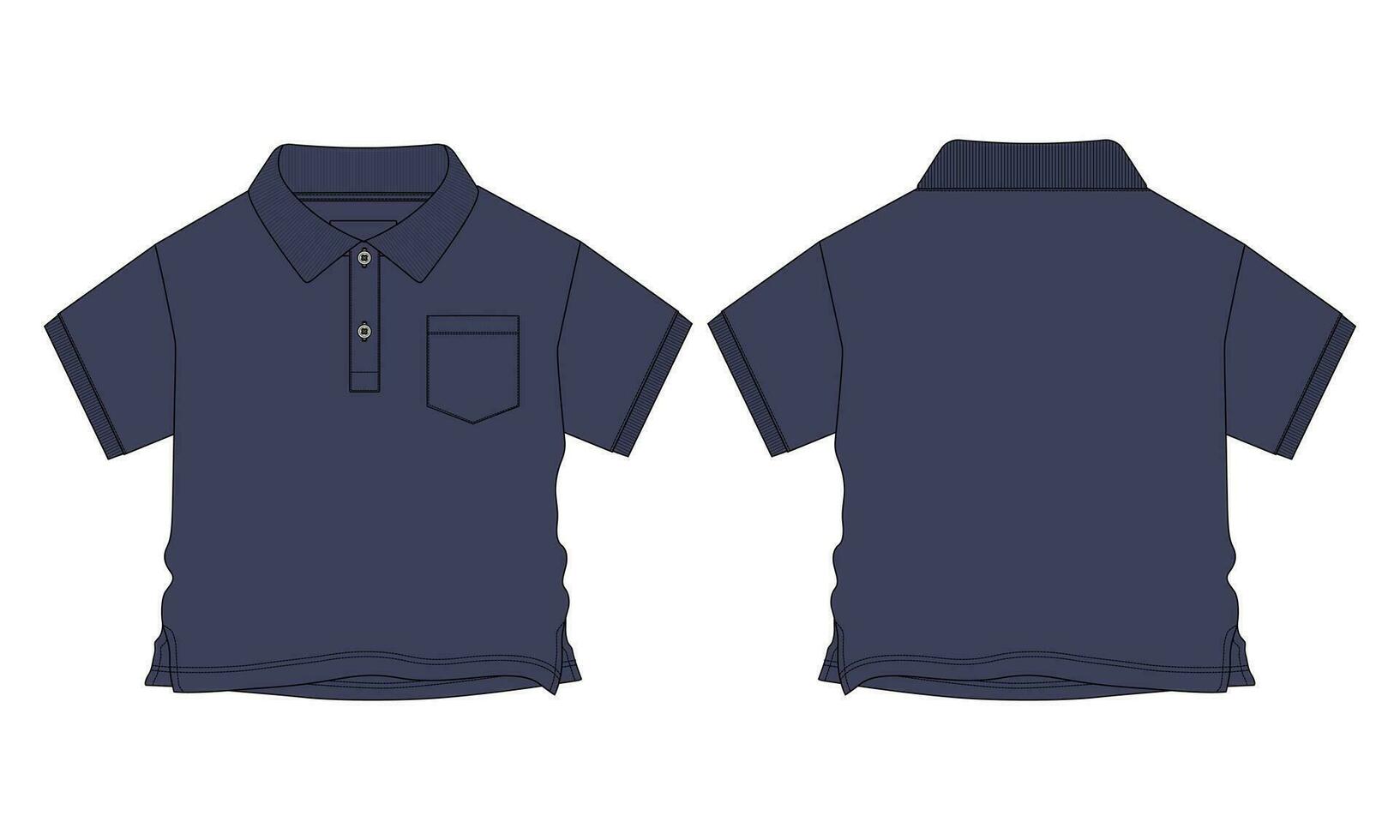Short sleeve with pocket polo shirt vector illustration template for baby boys