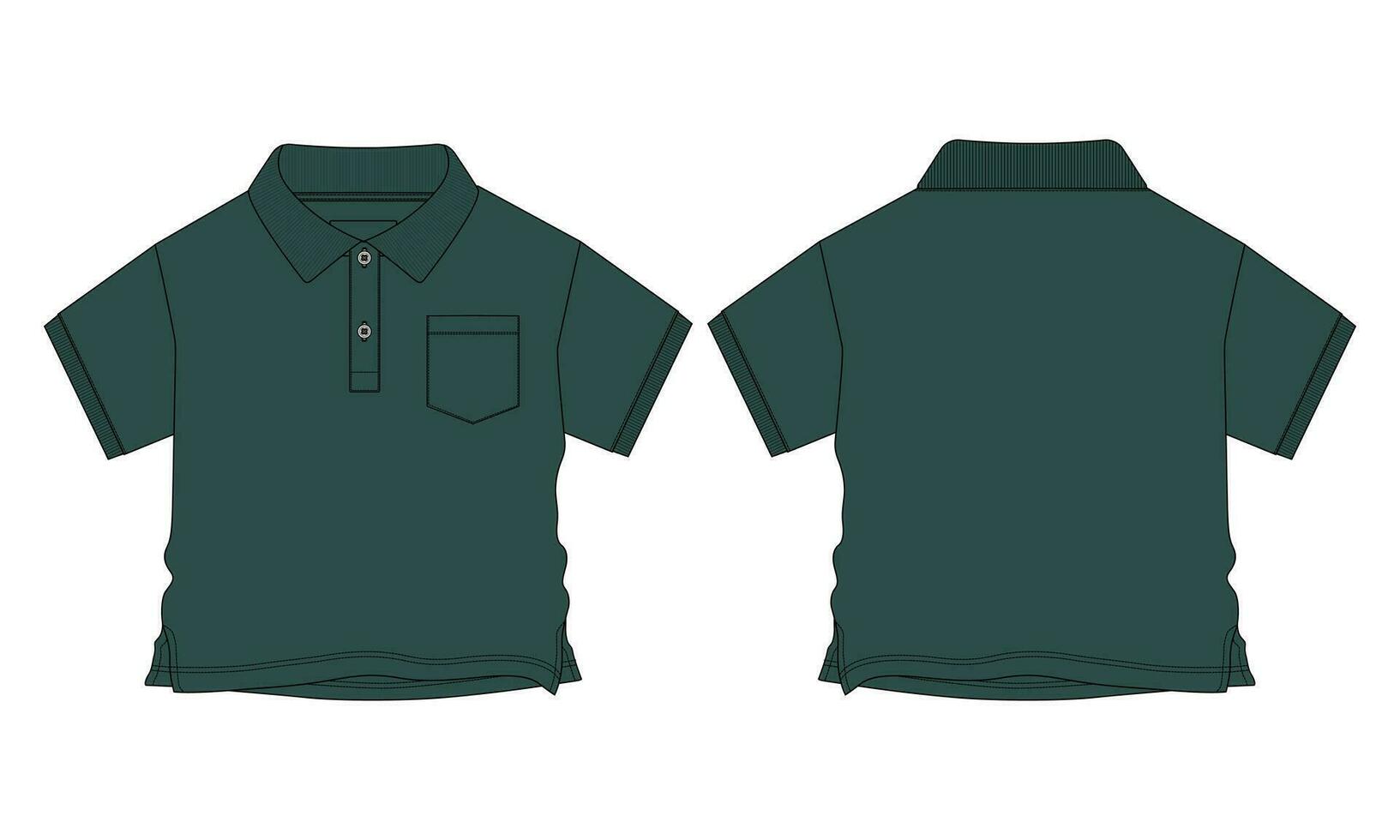 corto manga con bolsillo polo camisa vector ilustración modelo para bebé Niños