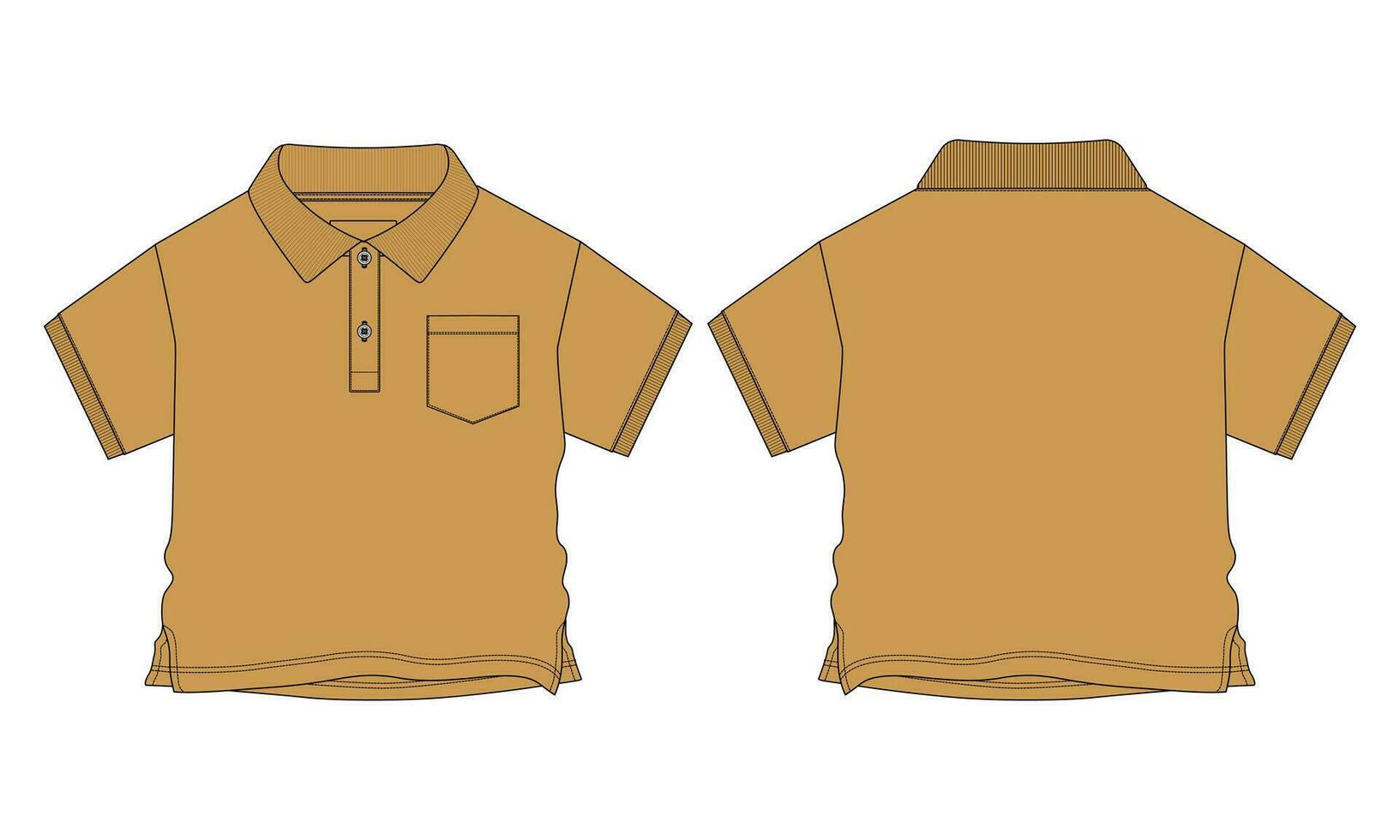 Short sleeve with pocket polo shirt vector illustration template for baby boys