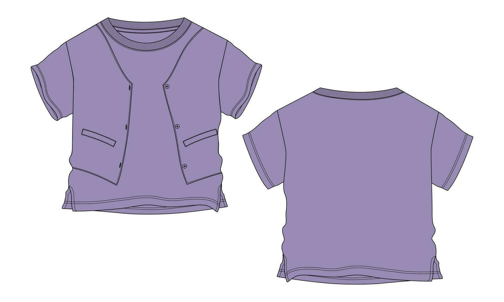 T shirt tops vector illustration template for kids