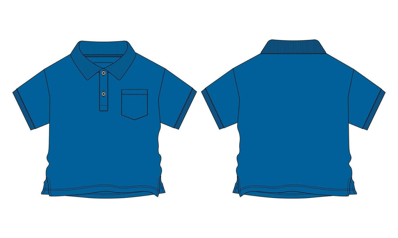 Short sleeve with pocket polo shirt vector illustration template for baby boys