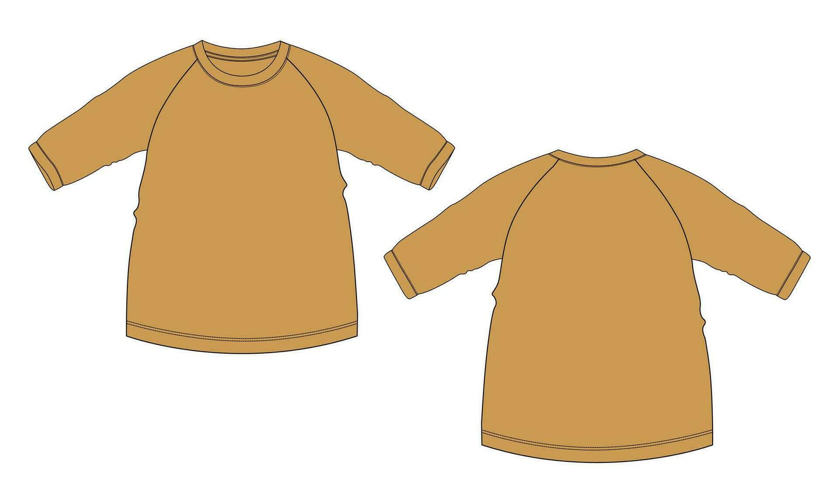 Raglan long sleeve t shirt tops vector illustration template for baby girls