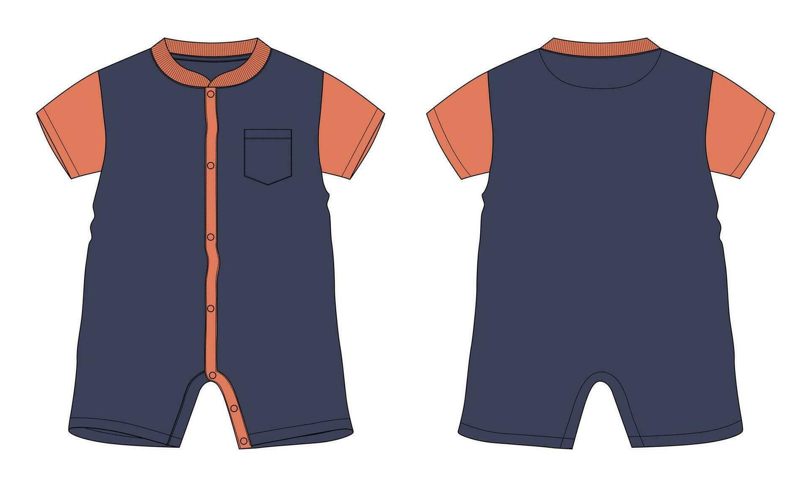 Baby bodysuit Romper Vector illustration template for children