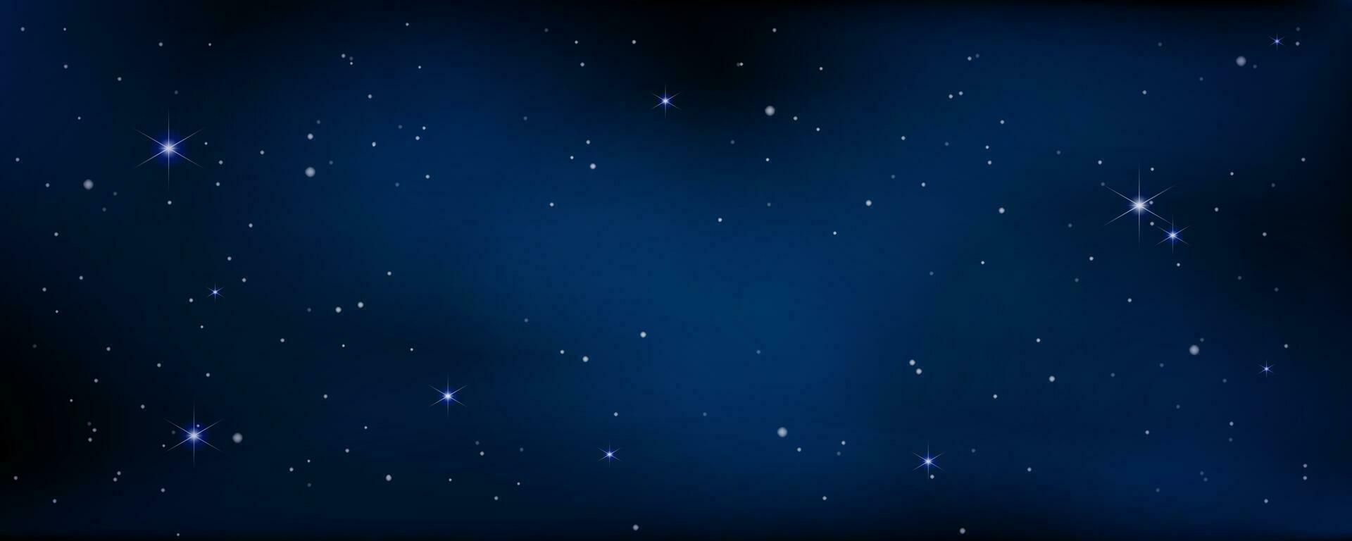 concepto de web bandera. magia color galaxia. horizontal espacio antecedentes con realista nebulosa, polvo de estrellas y brillante estrellas. infinito universo y estrellado noche cielo vector