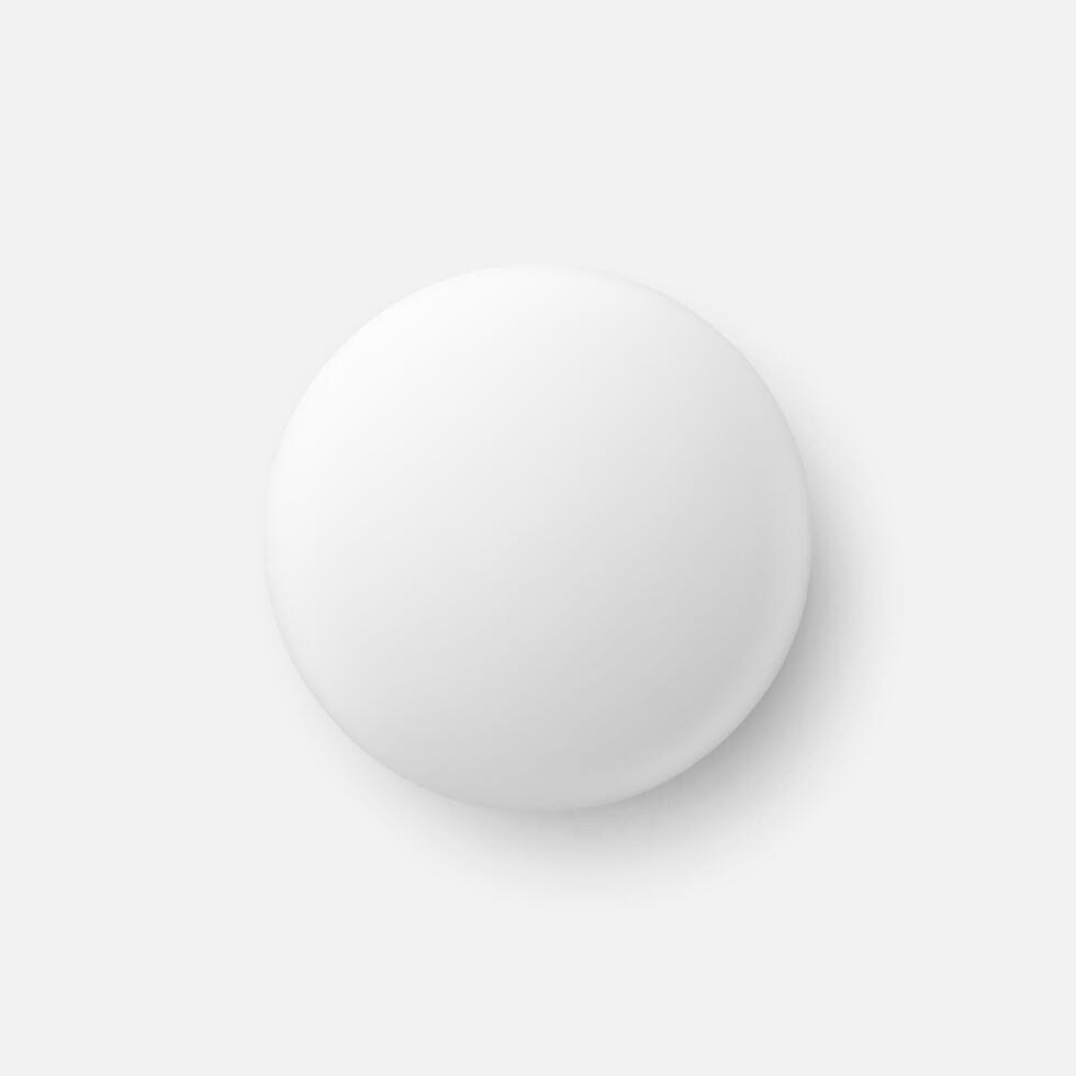 Vector 3d Realistic Round and Square White Metal, Plastic Blank. Top View. Template for Branding, Mock-up.