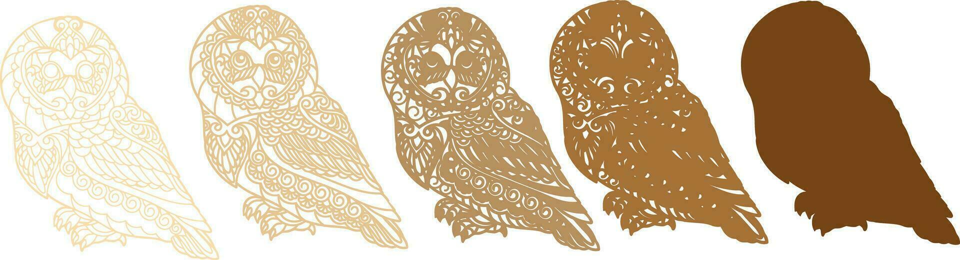 OWL Cut Files are specially prepared for the laser cut and paper cut machines. Intricate patterns of the wings and the owl's perched stance come together to form a stunning display of artistic finesse vector