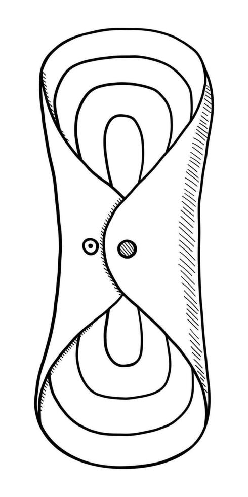 VECTOR ISOLATED ON A WHITE BACKGROUND DOODLE ILLUSTRATION OF A REUSABLE SANITARY PAD