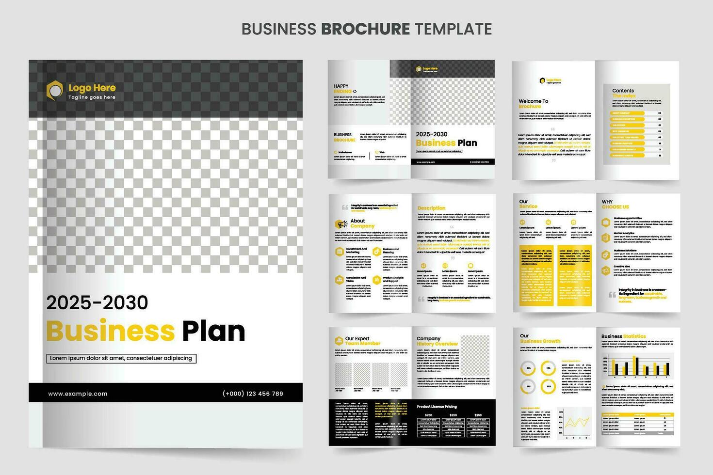 negocio plan minimalista folleto modelo con moderno concepto y minimalista diseño utilizar para negocio perfil vector