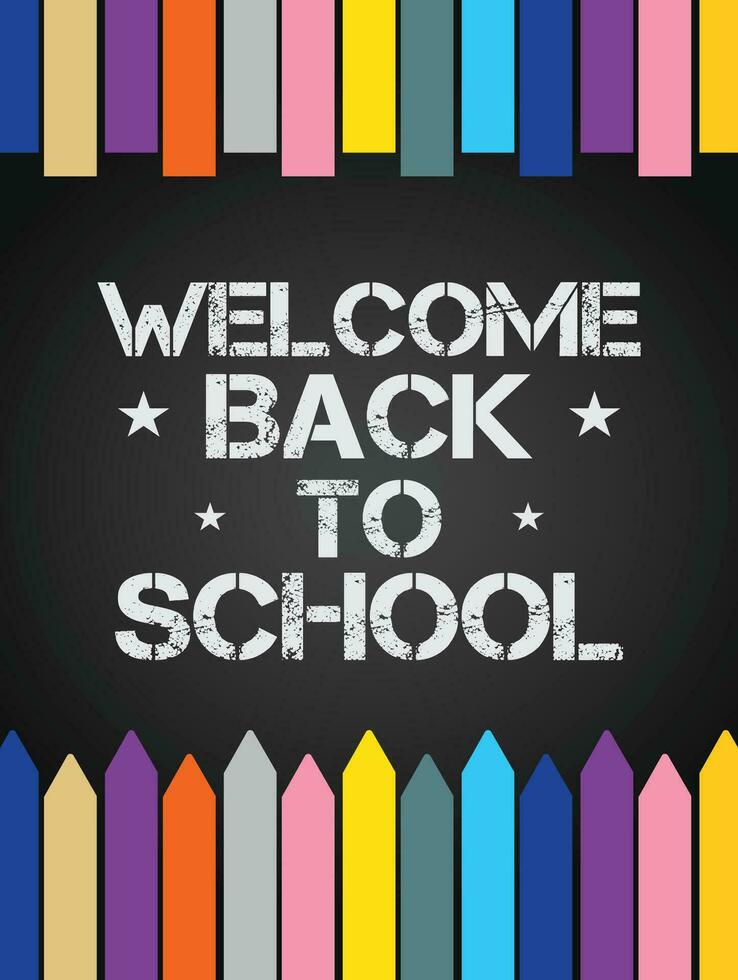 Welcome back to school on black board vector