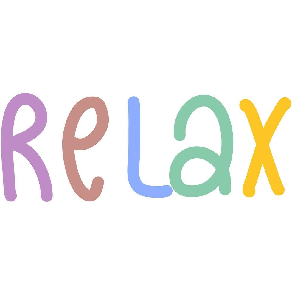 colorful word that says relax 27568286 Vector Art at Vecteezy