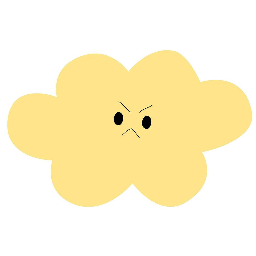 cartoon cloud with an angry face vector