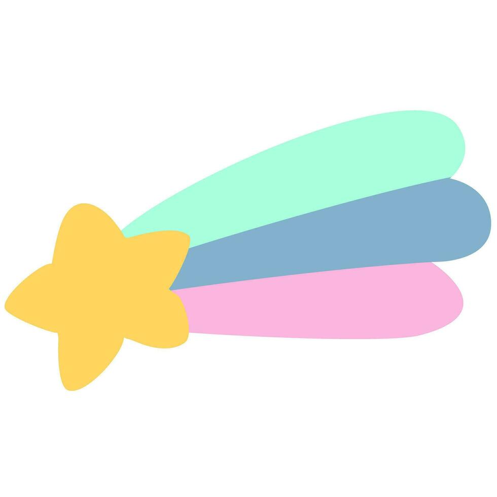 cartoon star with a rainbow tail vector