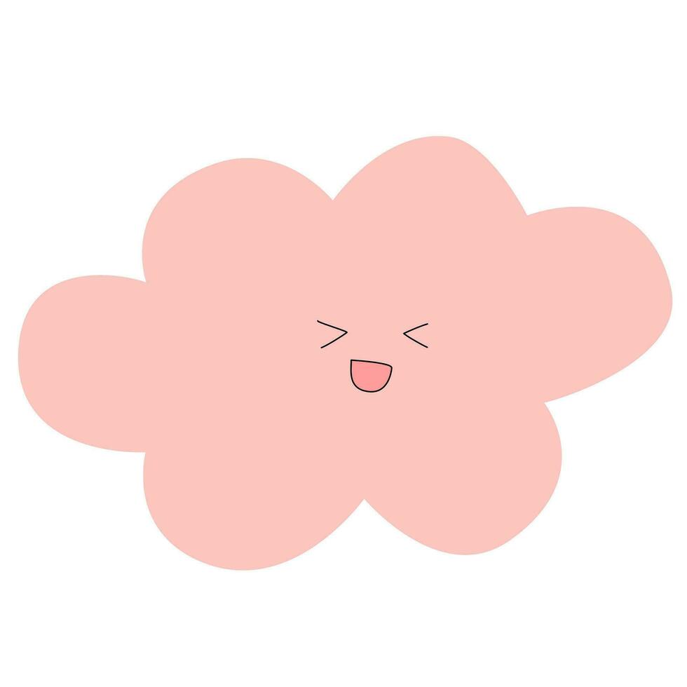 pink cloud with a smiley face vector