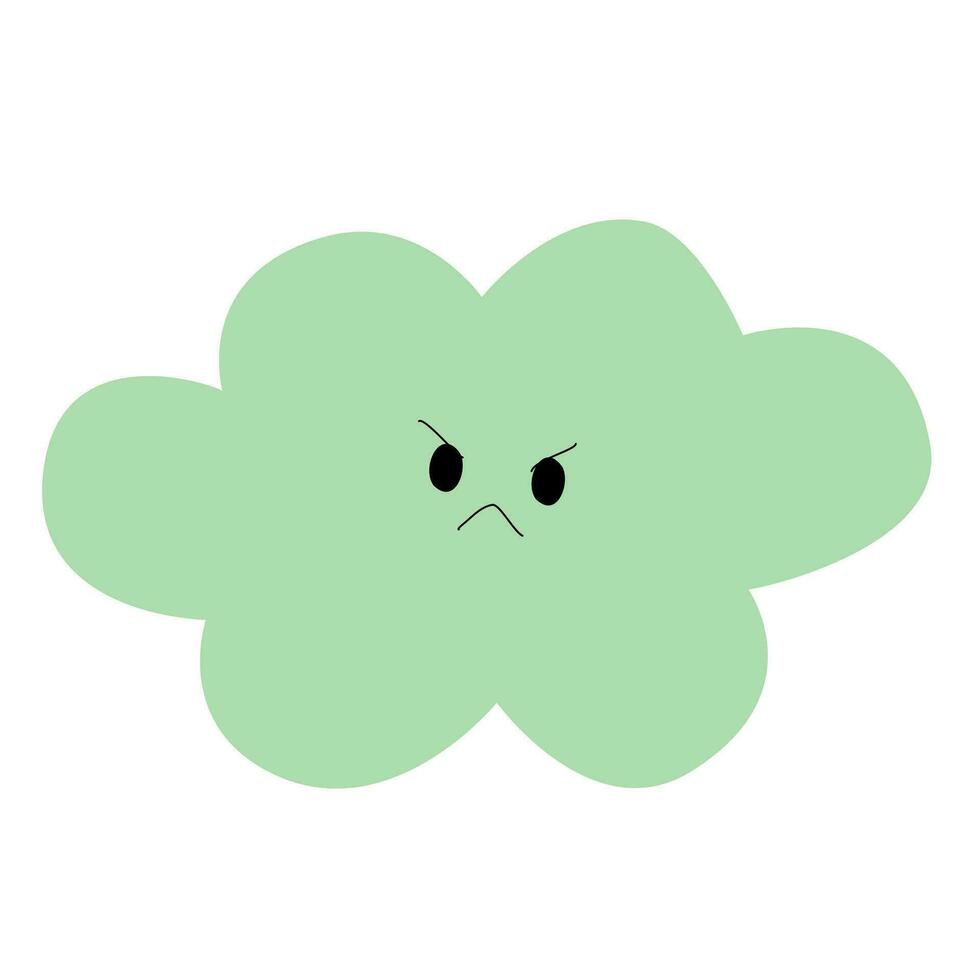 cartoon cloud with a sad face vector