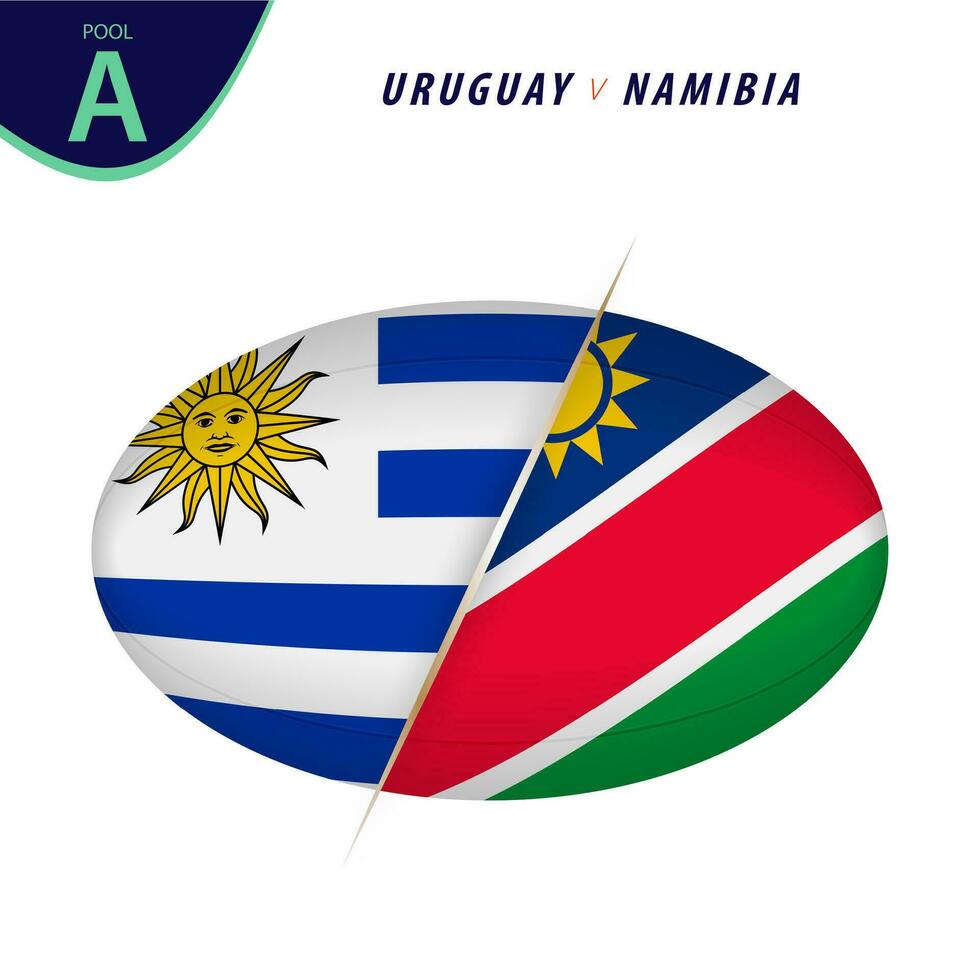 rugby competencia Uruguay v Namibia . rugby versus icono. vector