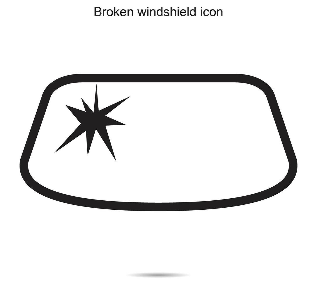 Broken windshield icon, vector illustration.