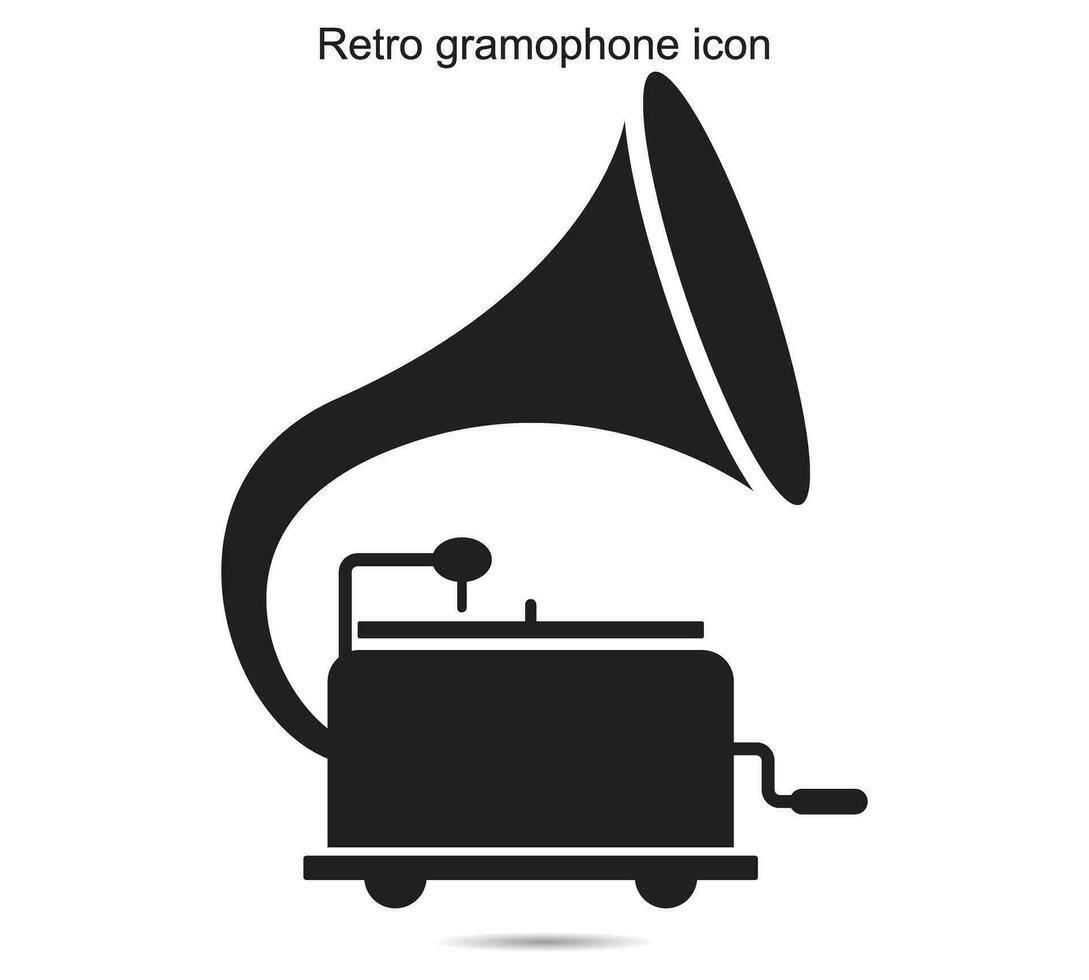 retro gramófono icono, vector ilustración.