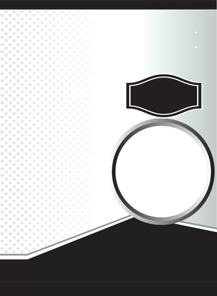 A black and white background with a circle and a white circle vector