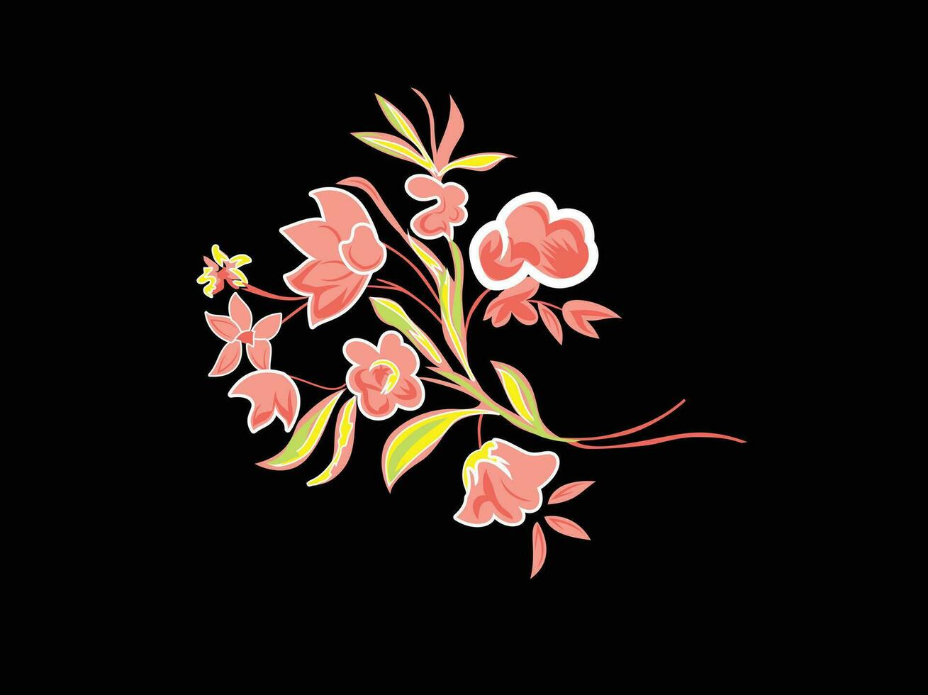 A flower design on a black background vector