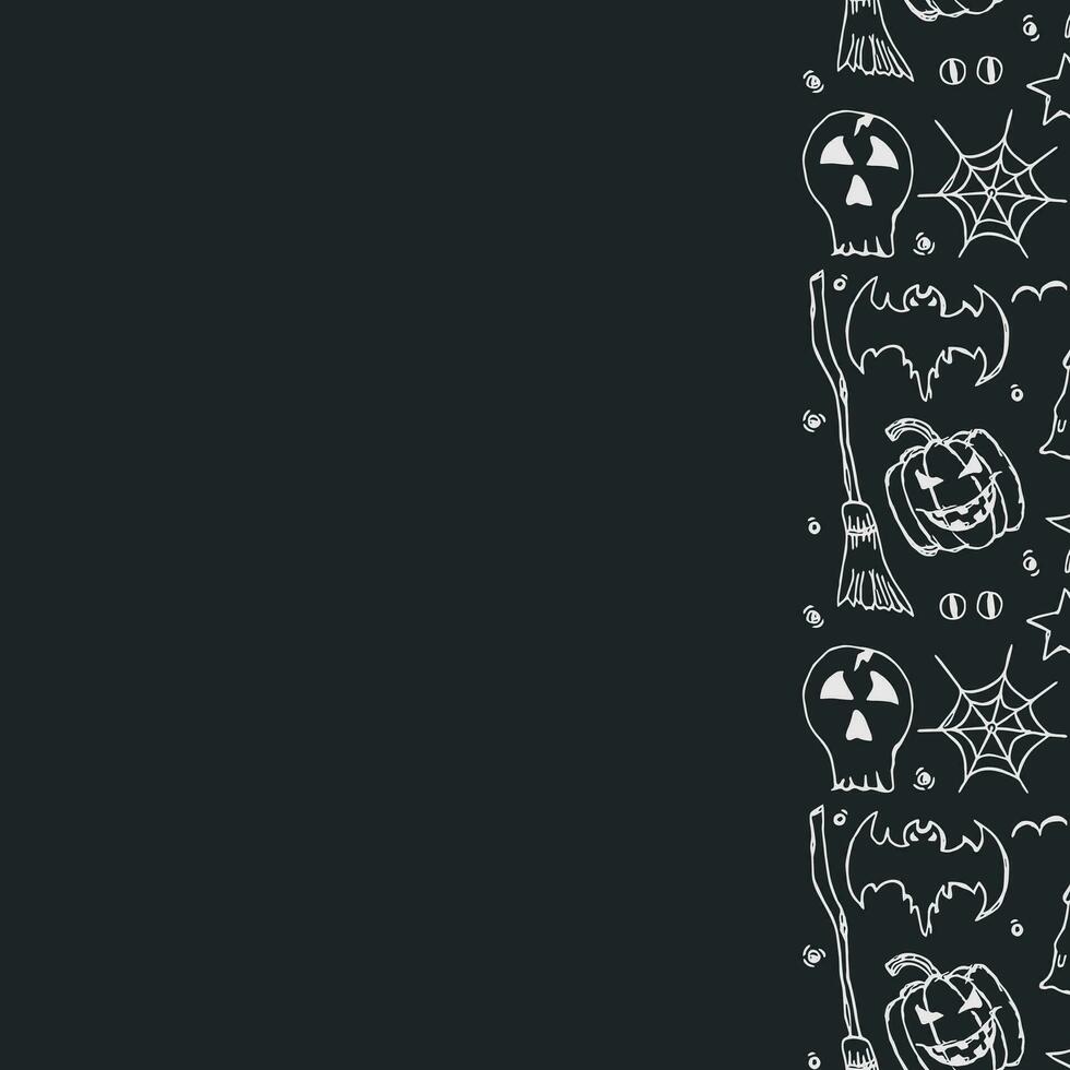 Halloween frame. Doodle Halloween background with place for text vector