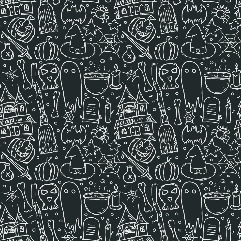 Halloween pattern. Doodle Halloween background vector