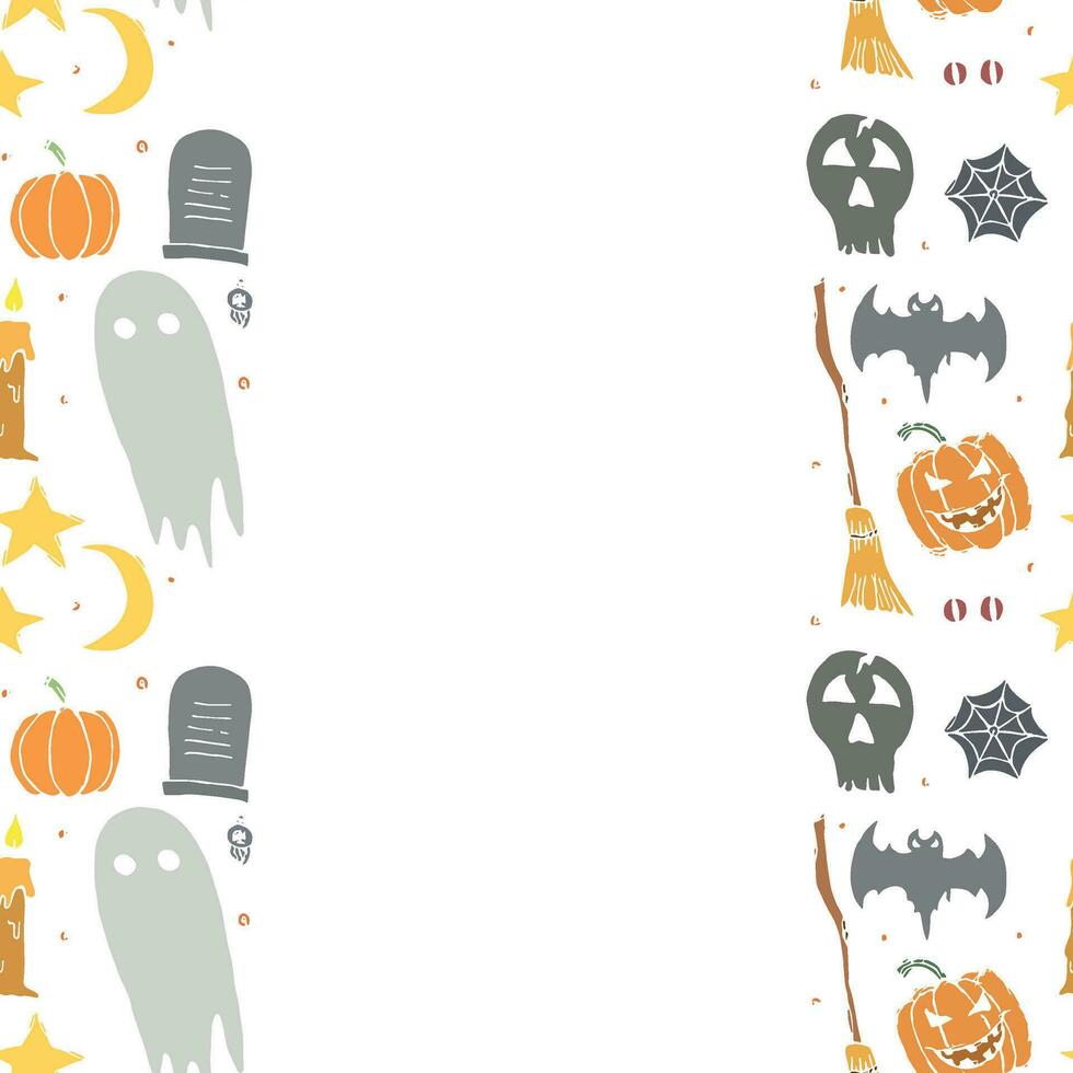 Halloween frame. Doodle Halloween background with place for text vector
