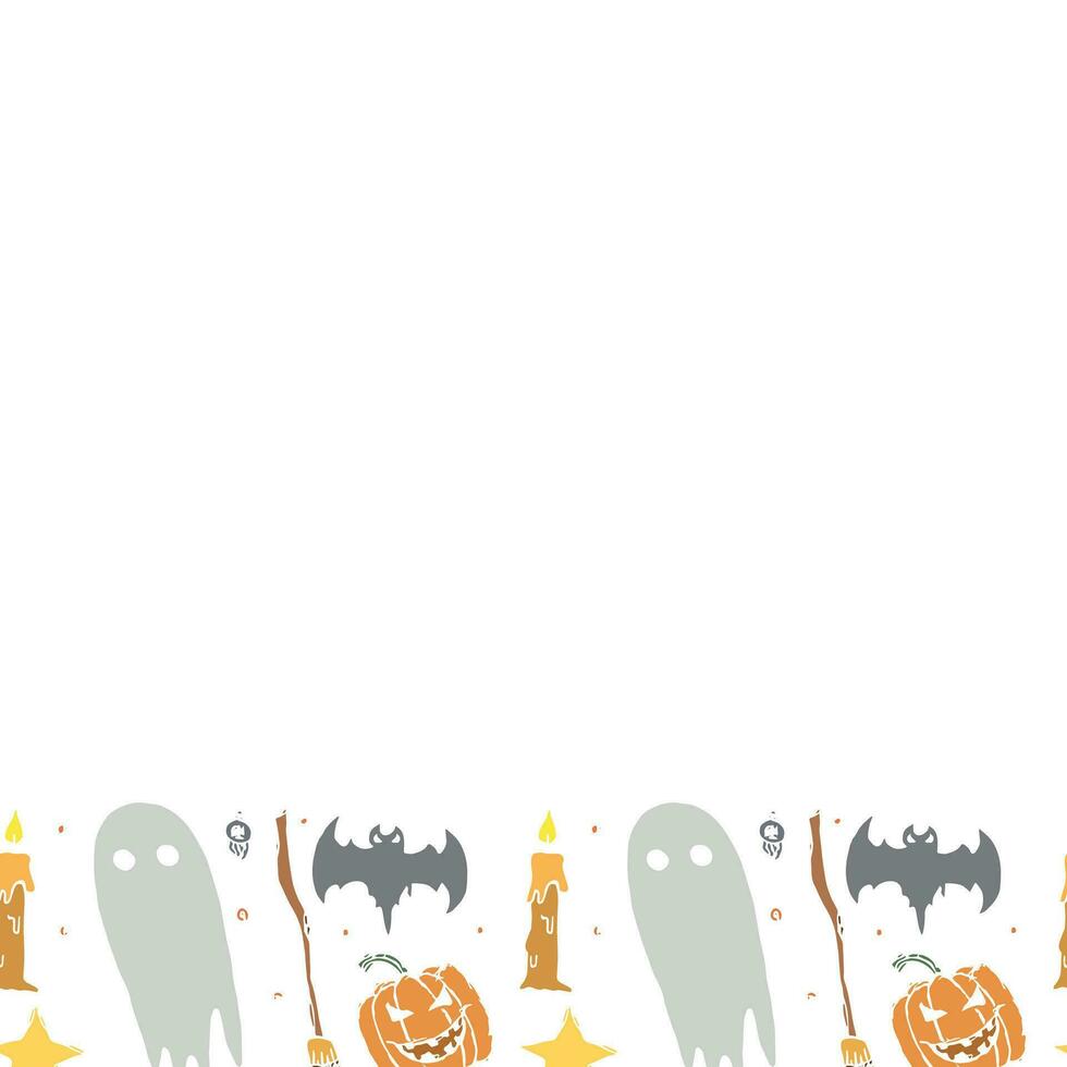 Halloween frame. Doodle Halloween background with place for text vector