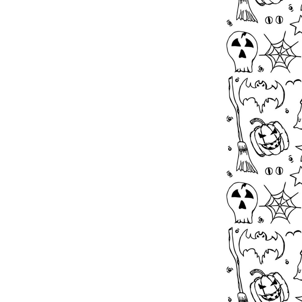 Halloween frame. Doodle Halloween background with place for text vector