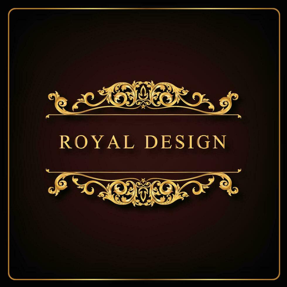 Golden of Classical decorative elements in baroque style vector