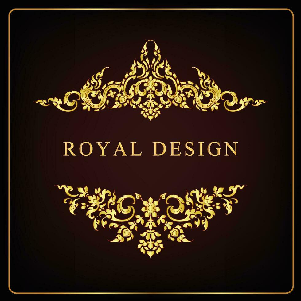 Golden of Classical decorative elements in baroque style vector