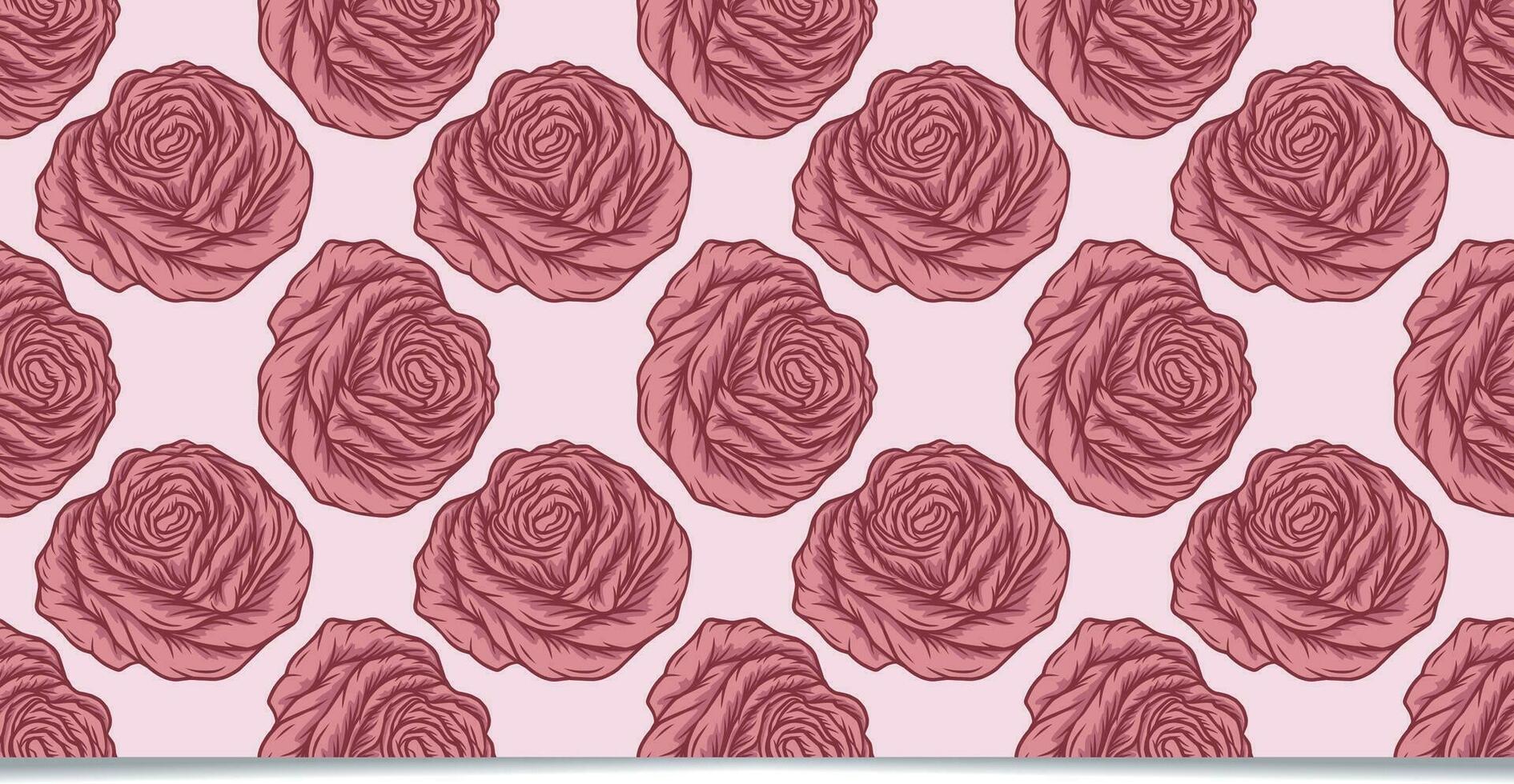 Seamless Pattern with Rose Illustration vector