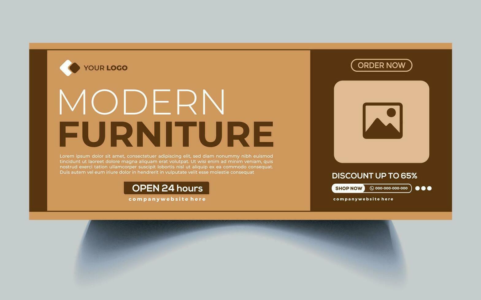 modern furniture Facebook cover page template Free Vector