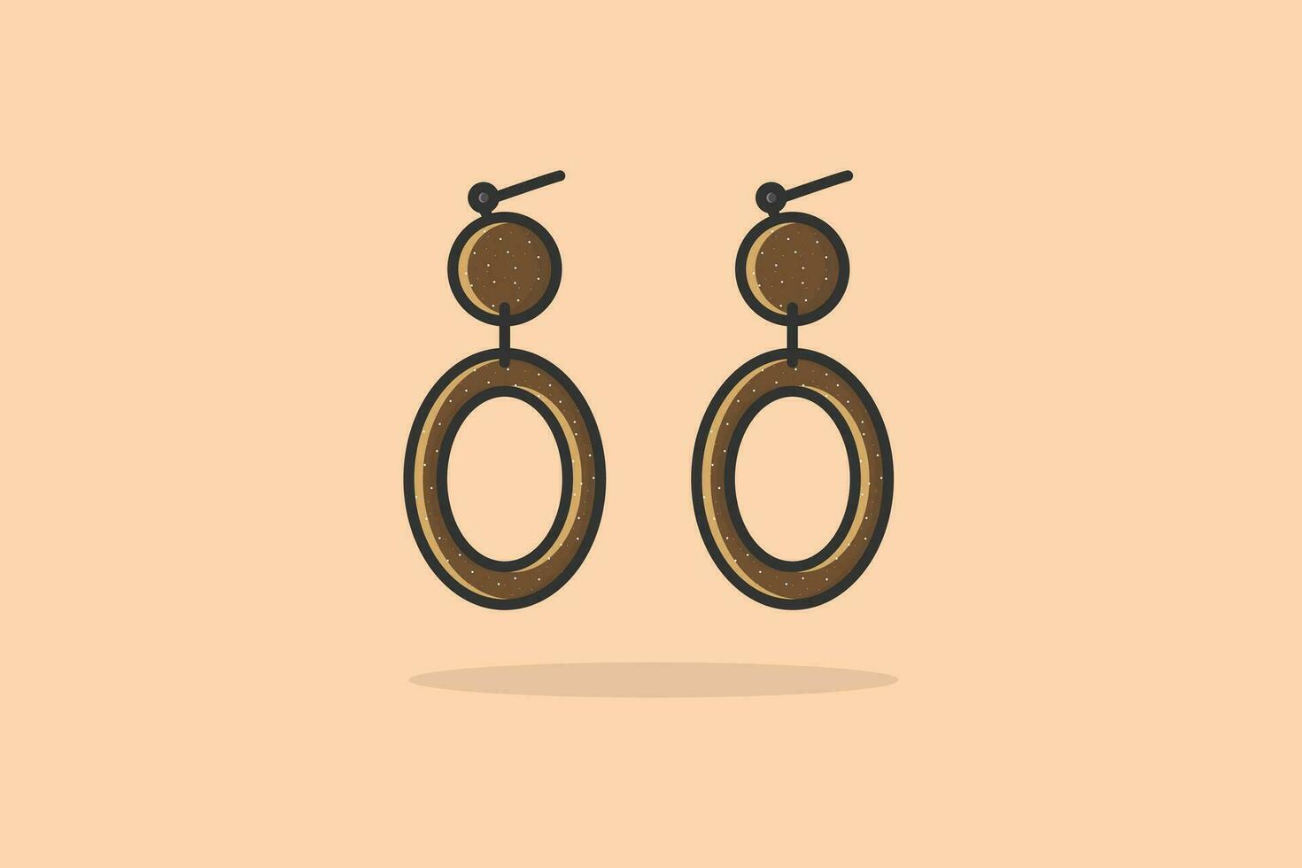 Ear jewelry for modern girls vector illustration. Beauty fashion objects icon concept. Lady earring with gemstone vector design.