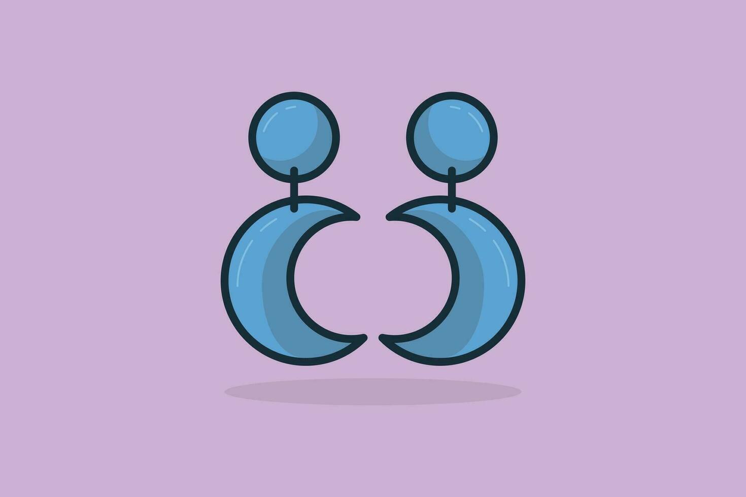 Plastic earrings jewelry vector illustration. Beauty fashion objects icon concept. Women earrings jewelry decoration in unique style vector design.