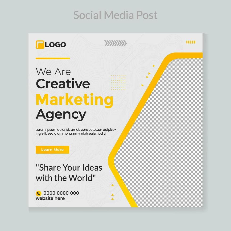 Digital business marketing banner for social media post template vector
