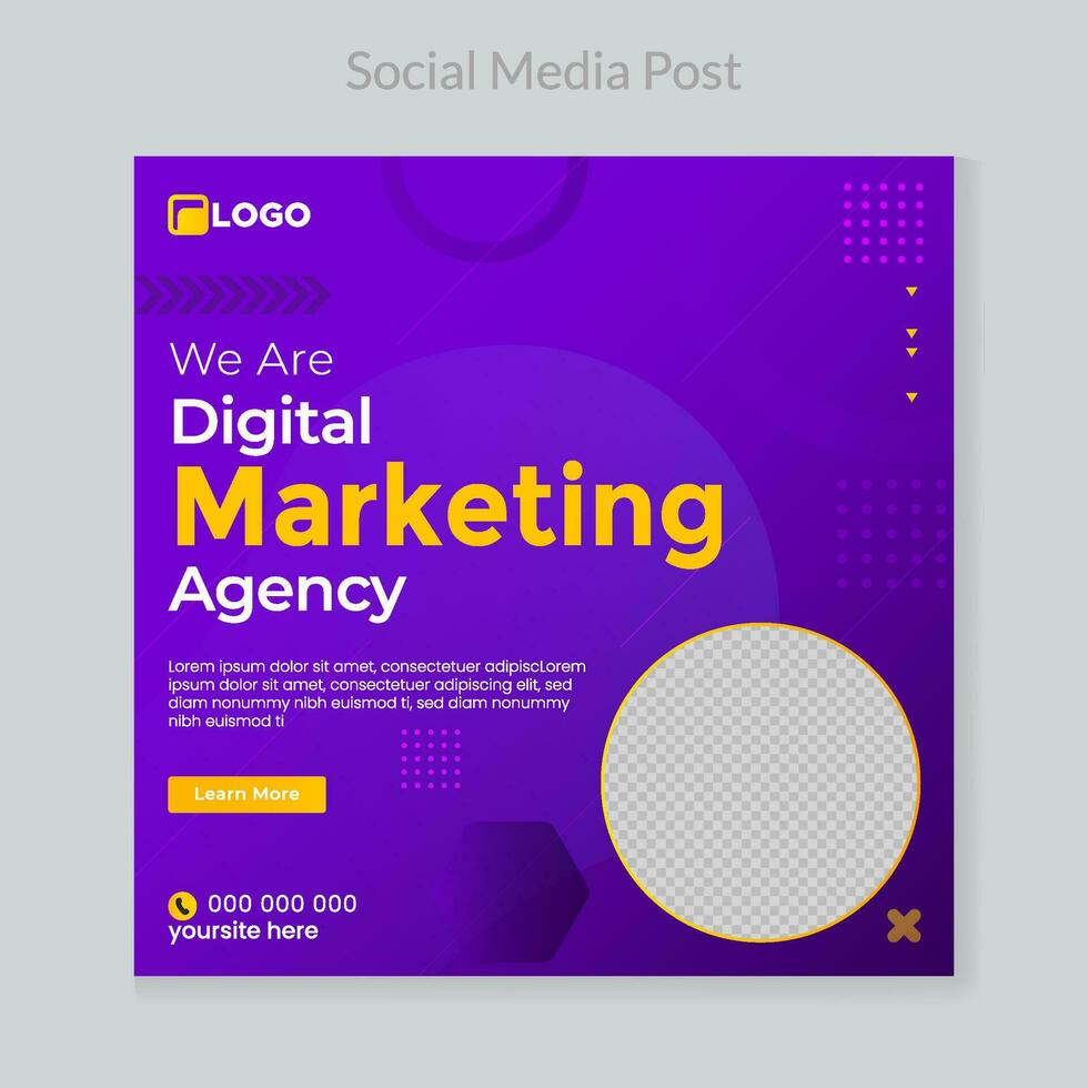 Digital business marketing banner for social media post template vector