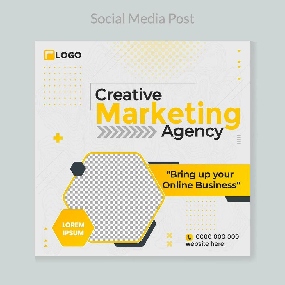Digital business marketing banner for social media post template vector