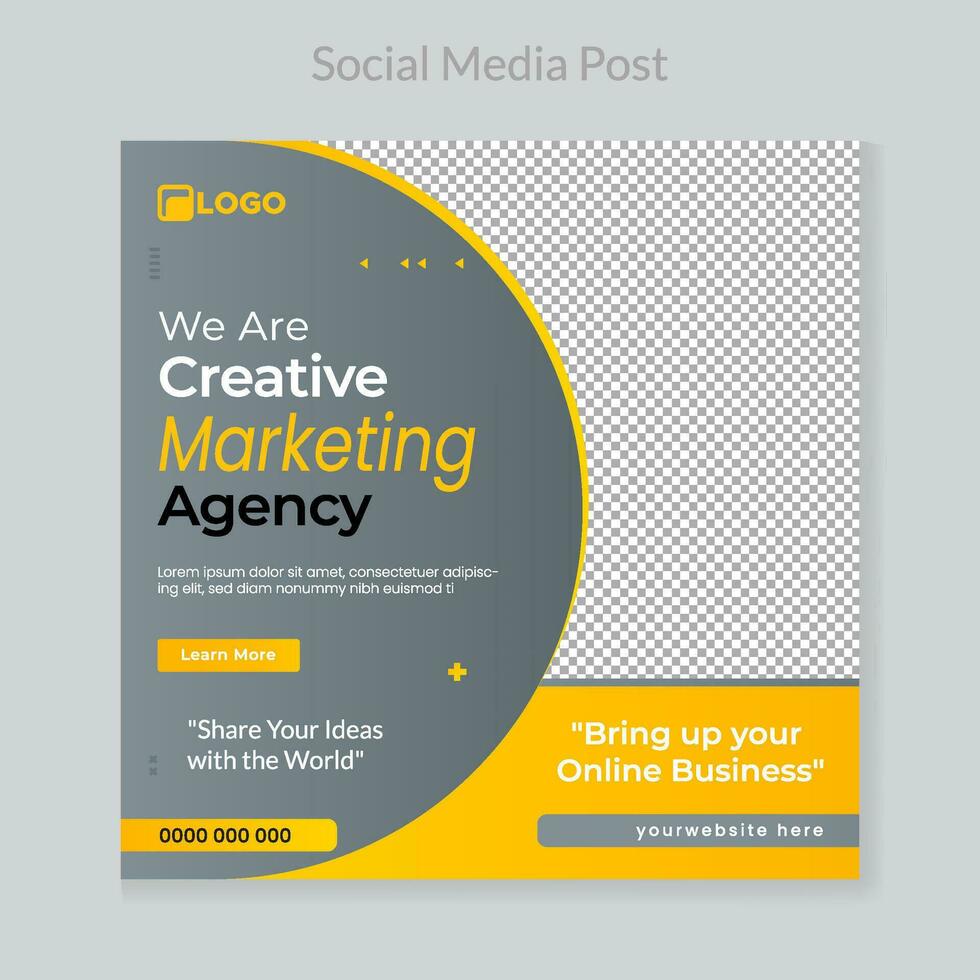 Digital business marketing banner for social media post template vector