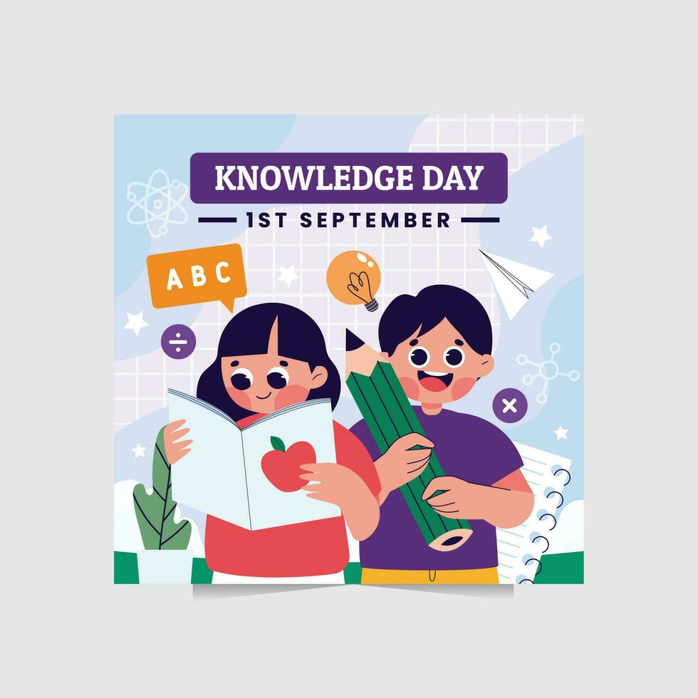 vector illustration of knowledge day perfect use for banner or social media post