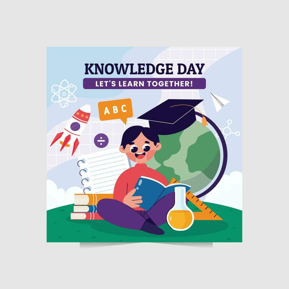 vector illustration of knowledge day perfect use for banner or social media post