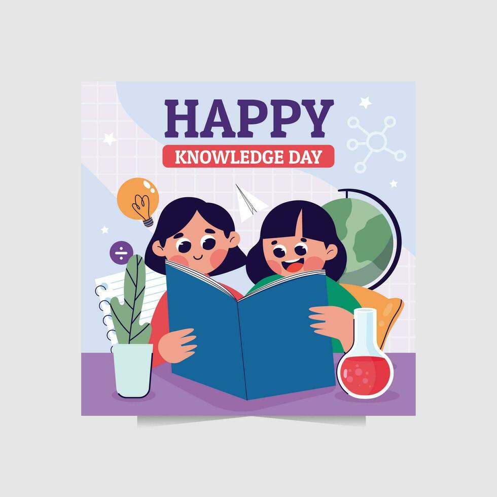 vector illustration of knowledge day perfect use for banner or social media post