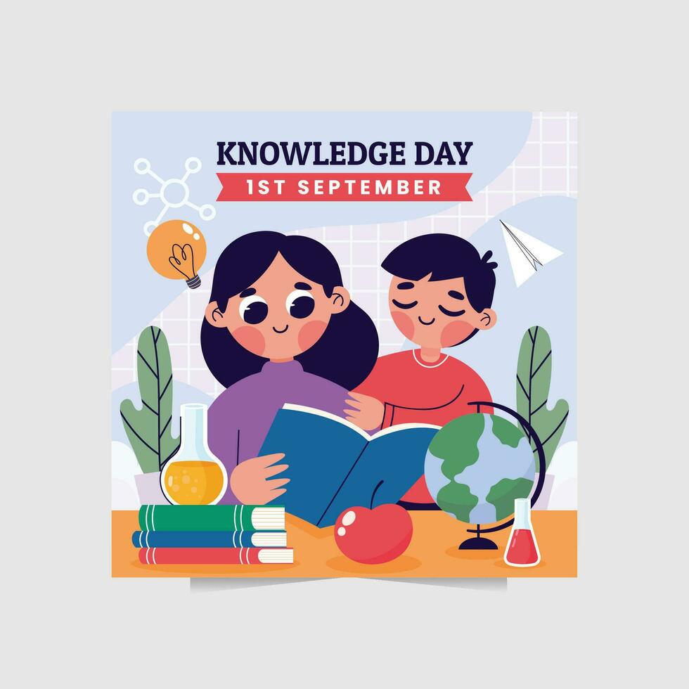 vector illustration of knowledge day perfect use for banner or social media post