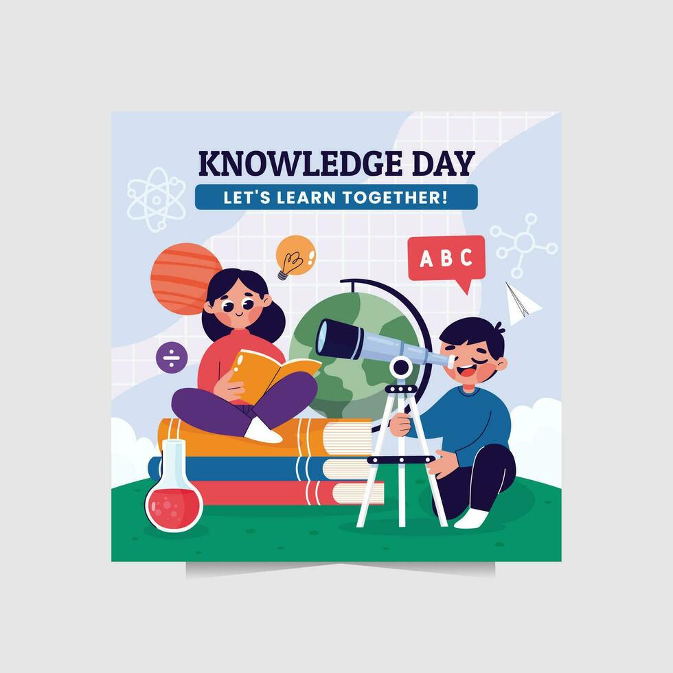 vector illustration of knowledge day perfect use for banner or social media post