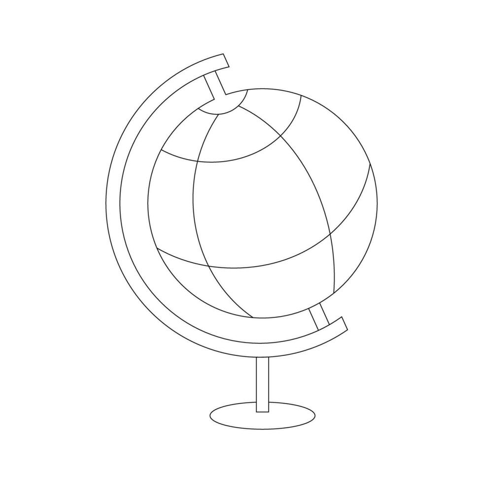 vector lineal dibujo de un globo para colorante