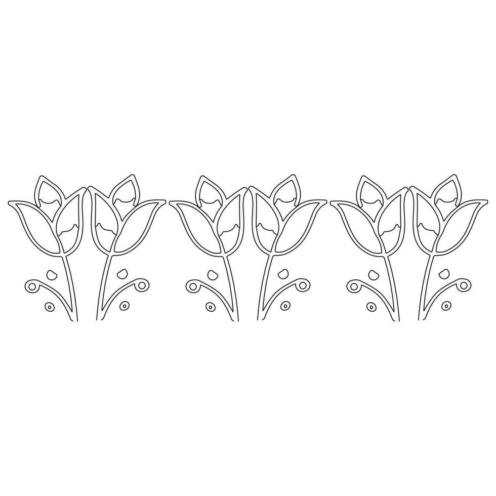 Flower line art set drawing continuous Line drawn line of abstract flower floral rose tropical leaves vector