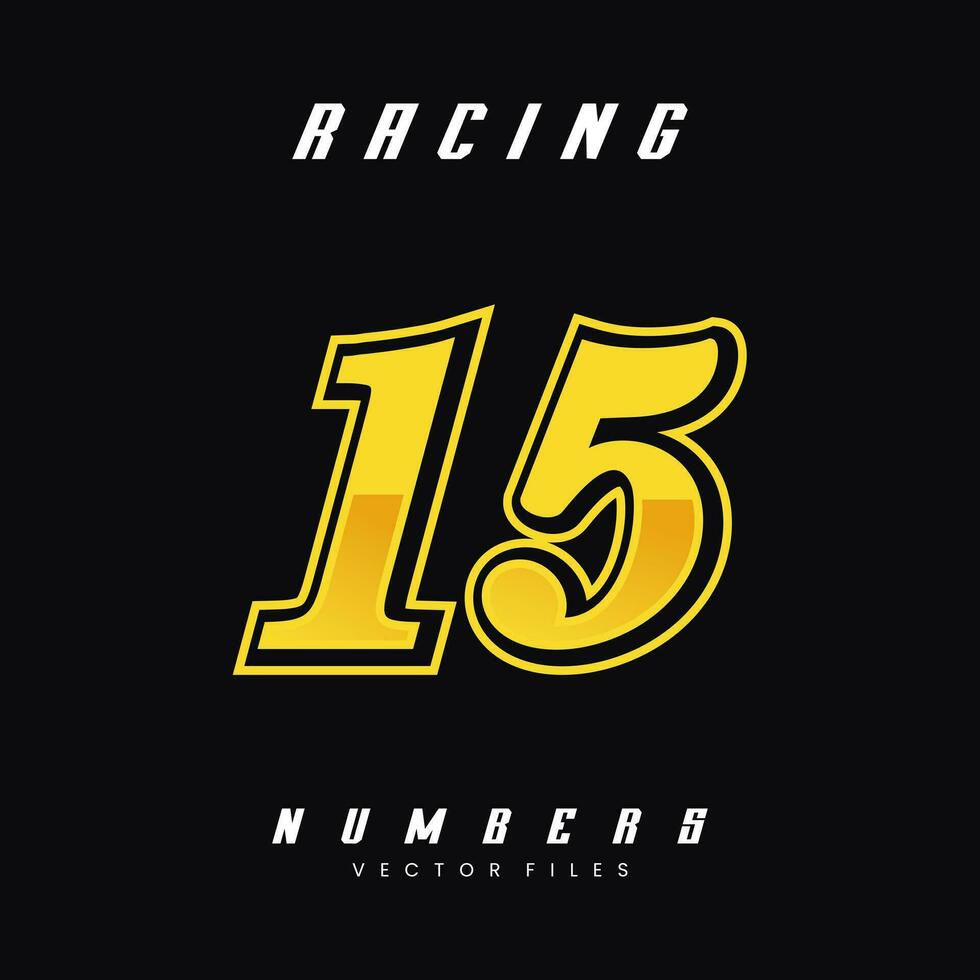 Racing Number 15 Vector Design Template