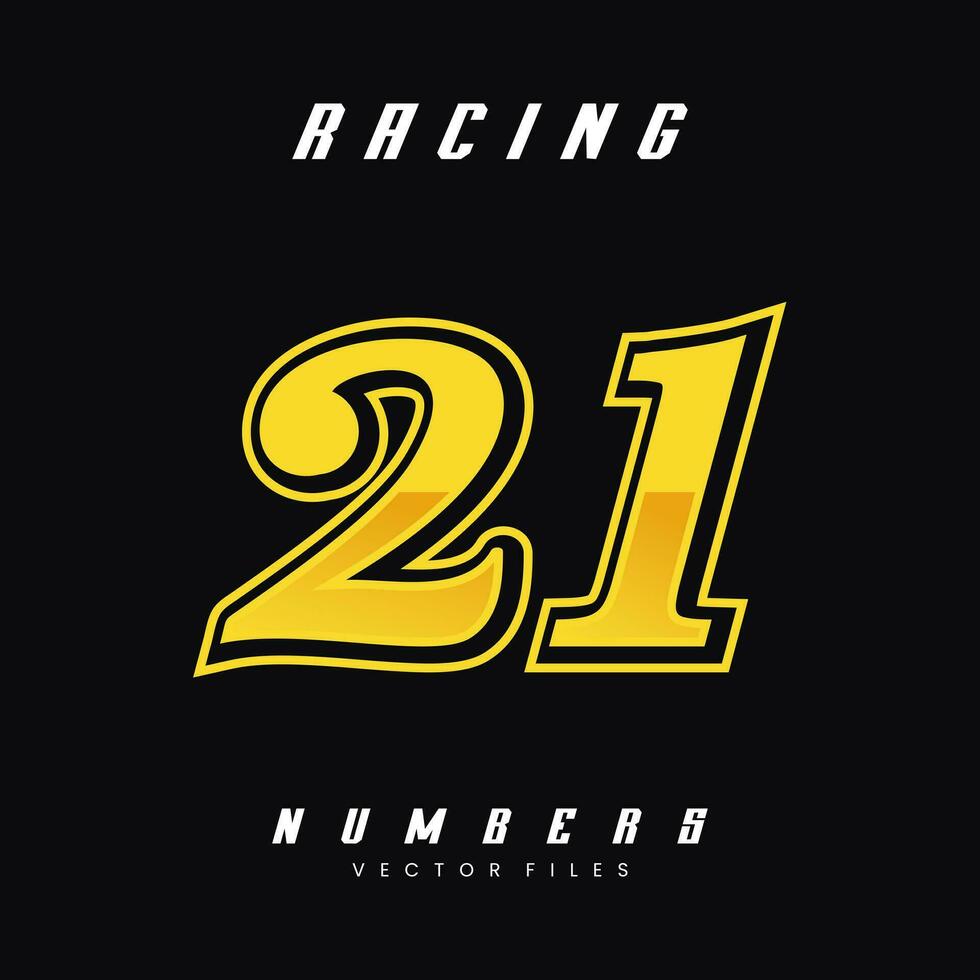Racing Number 21 Vector Design Template