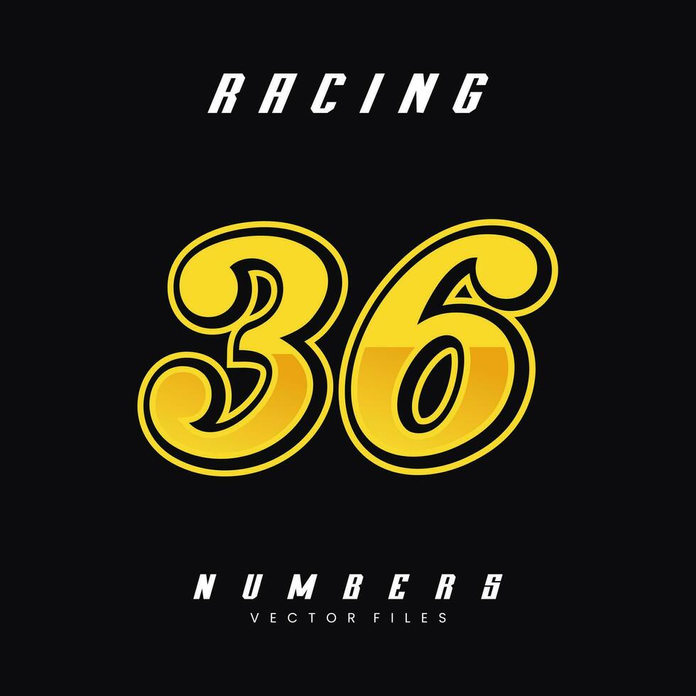 Racing Number 36 Vector Design Template